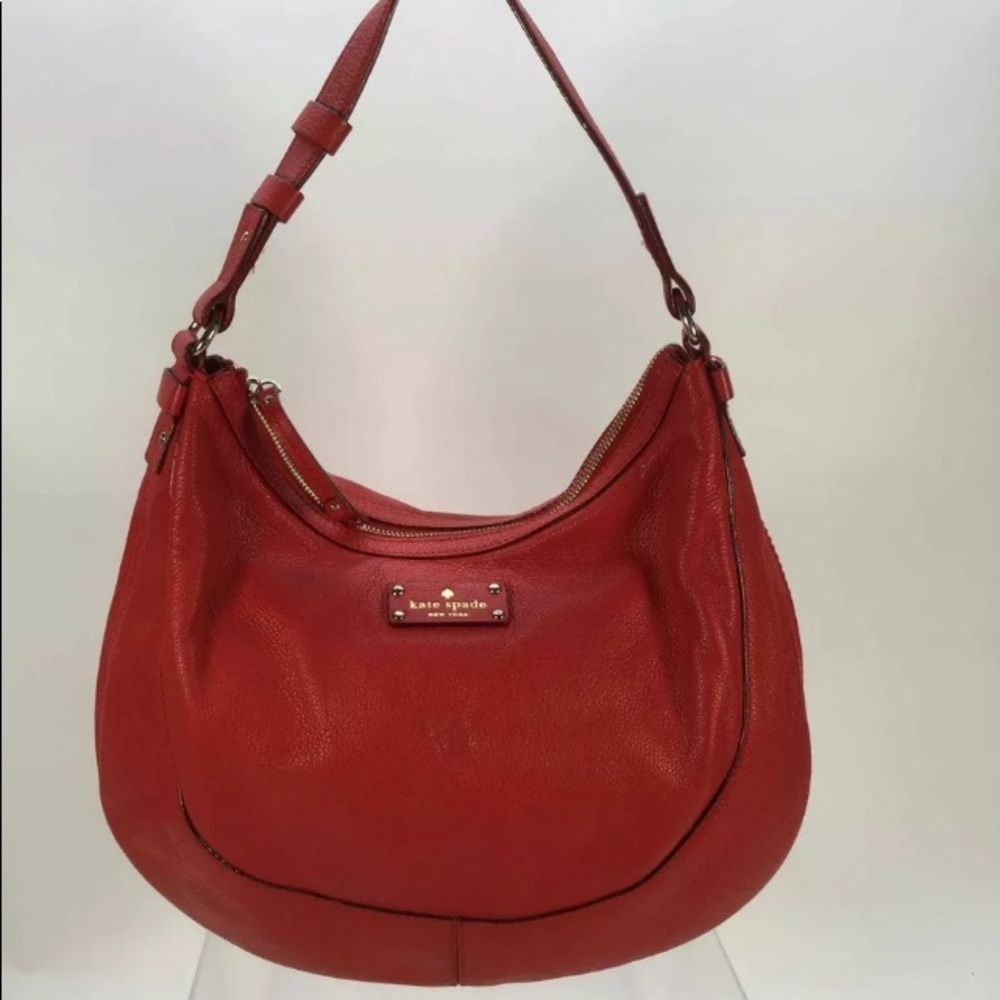 Kate Spade New York Red Pebbled Leather Handbag
